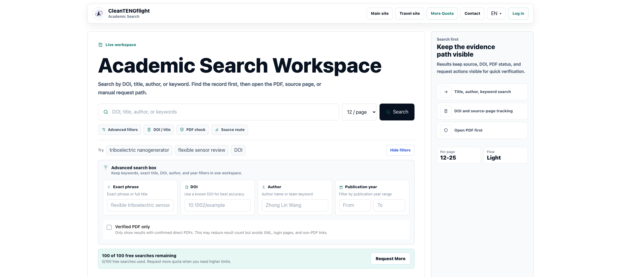 CleanTENGflight Research product preview